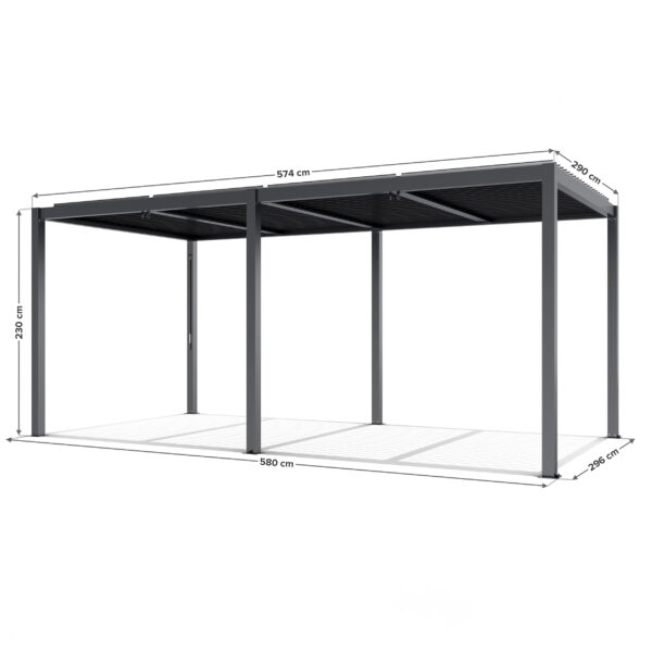 Pergola LUXE 5,8x3x2,5m antratsiit LED-idega