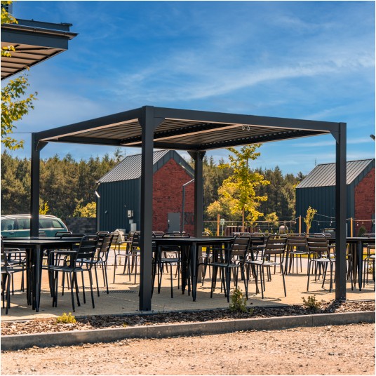 Pergola LUXE 4x4x2,3 m antratsiit LED-idega