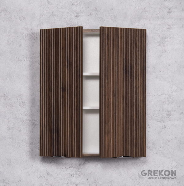 VICTA LAMELLO pähklipuidust seinale kinnitatav vannitoakapp 60x72cm