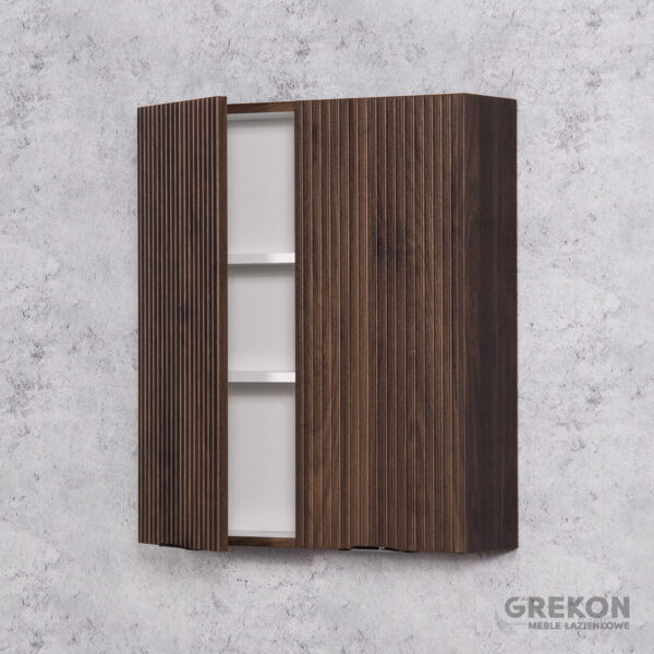 VICTA LAMELLO pähklipuidust seinale kinnitatav vannitoakapp 60x72cm