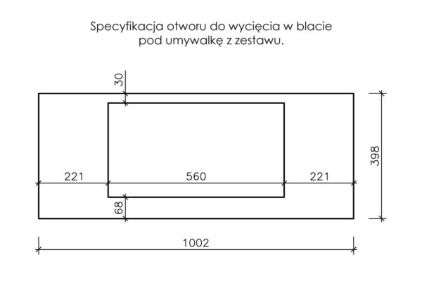 VICTA LAMELLO matt vannitoakapp 100 cm töötasapinna ja musta kraanikausiga