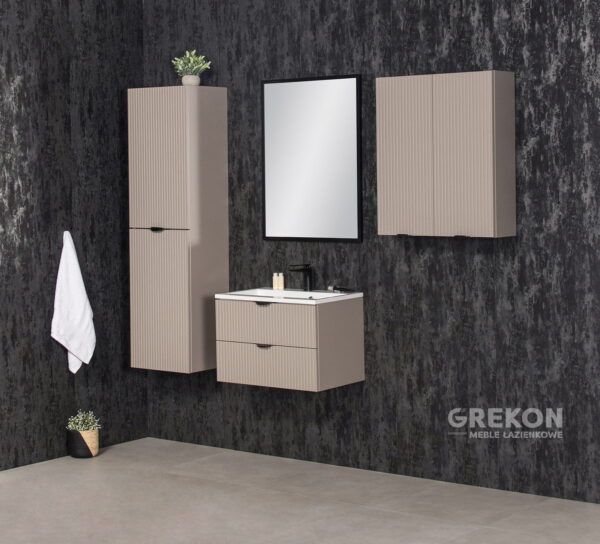 Seinale riputatav vannitoakapp suitsumatt 60x72cm VICTA LAMELLO